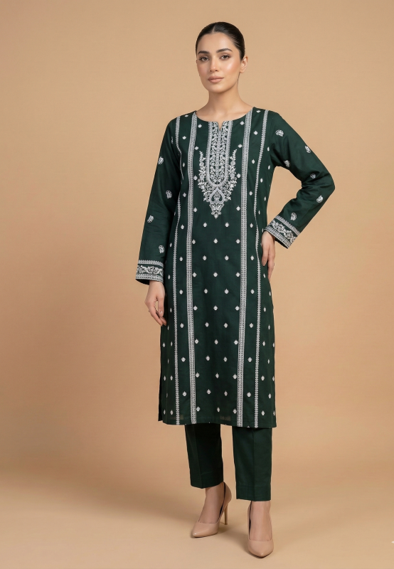 Deep Magenta Embroidered Lawn 2-Piece Suit