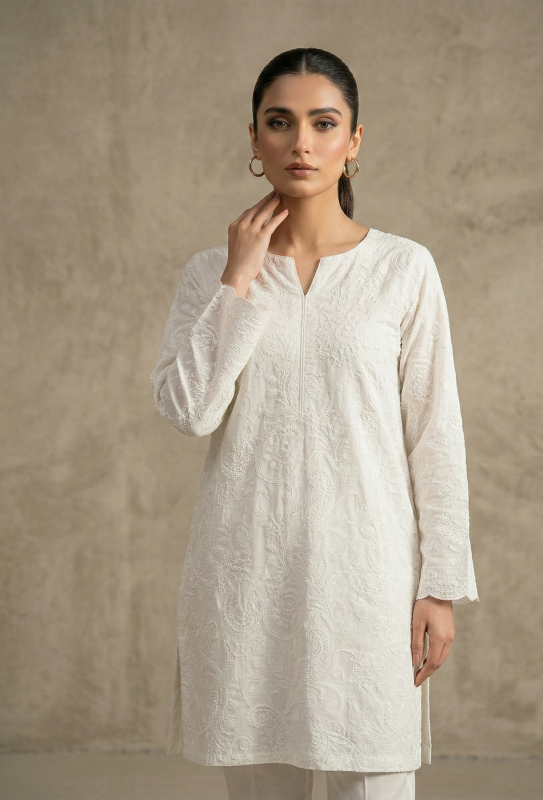 White Embroidered Lawn 2-Piece Suit