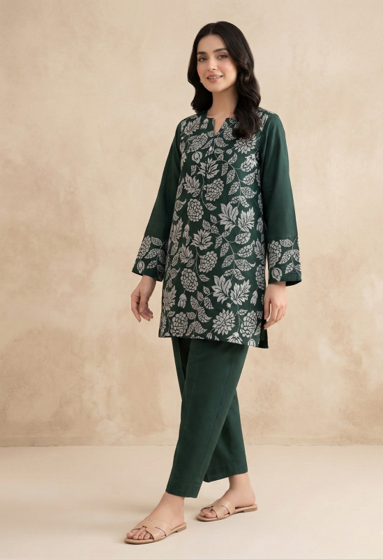 Emerald Green Embroidered Lawn 2-Piece Suit